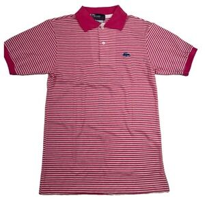 Vintage IZOD Lacoste J.G. Striped Polo Shirt Dark Pink Size 20 16(32)x26